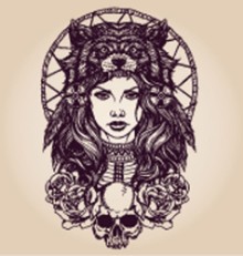 Image de Native American girl with Wolf headdress
