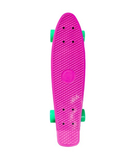 Picture of Pink plastic skateboard isolated on white background