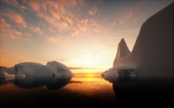 Poza cu Icebergs in sunset