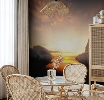 Afbeeldingen van Icebergs in sunset