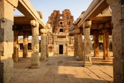 Afbeeldingen van Hampi tempelruïnes in India