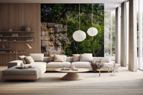 Afbeeldingen van Carved detail at Mayan Ruins - Copan Archaeological Site Honduras