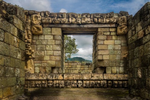 Picture of Carved detail at Mayan Ruins - Copan Archaeological Site Honduras