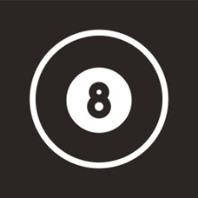 Picture of Flat icon in black and white style billiard ball 
