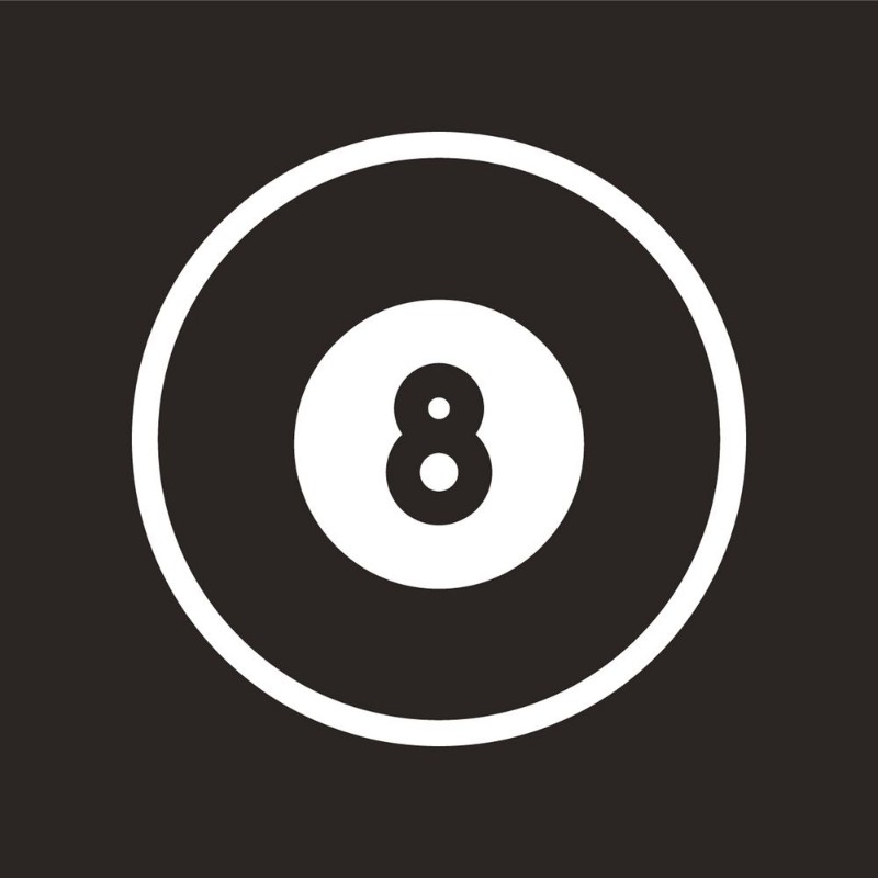 Afbeeldingen van Flat icon in black and white style billiard ball 