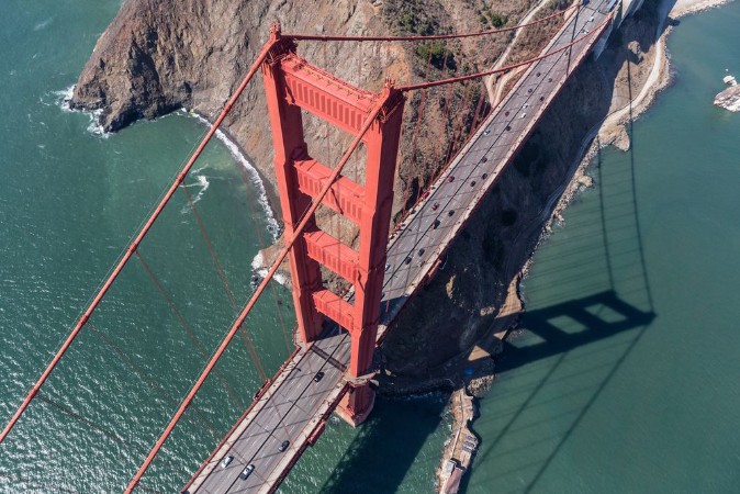 Picture of Golden Gate Bridge Tower and Marin Headlands Aerial