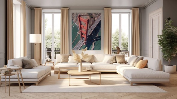 Picture of Golden Gate Bridge Tower and Marin Headlands Aerial