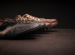 Picture of Grandpas sport shoes on wood