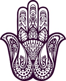 Bild på Hand drawn Hamsa or  of Fatima Vector illustration with ethnic and floral ornaments