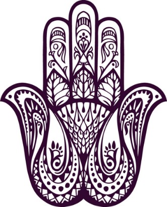 Picture of Hand drawn Hamsa or  of Fatima Vector illustration with ethnic and floral ornaments