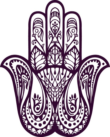 Picture of Hand drawn Hamsa or  of Fatima Vector illustration with ethnic and floral ornaments