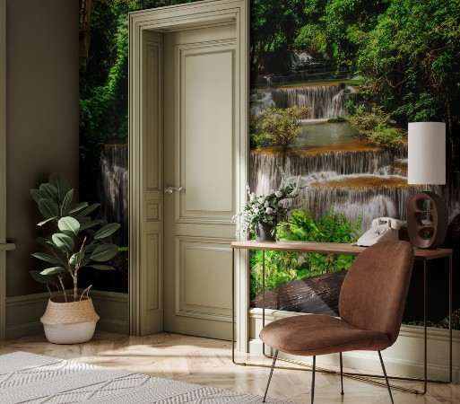 Picture of Huay Mae Khamin Paradise Waterfall located in deep forest of Thailand