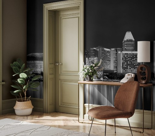 Afbeeldingen van Skyline of Singapore city at night