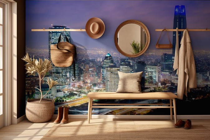 Afbeeldingen van Santiagos skyline i Chile