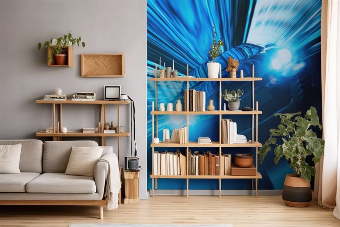 Afbeeldingen van Schnelles Auto bei Nacht in einer Stadt