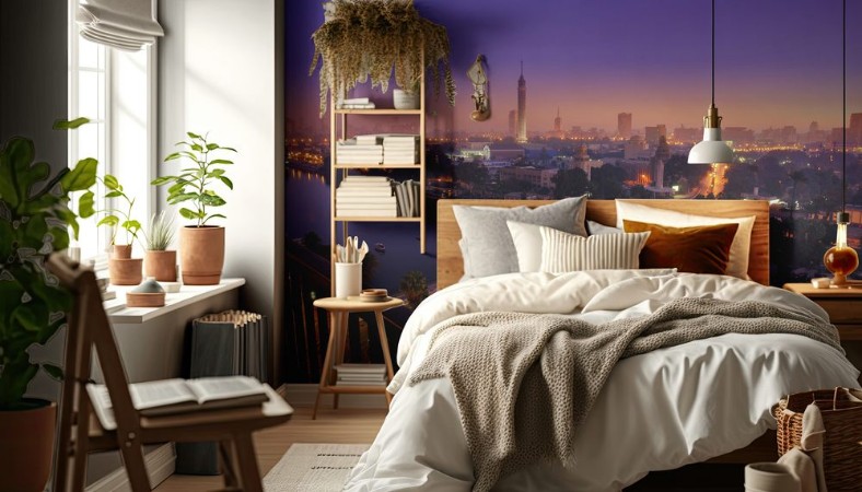 Afbeeldingen van CAIRO - EGYPT - DECEMBER 2010 panorama of Cairo and Nile movement in morning sunrise view from top with Cairo Tower buildings auto and boats