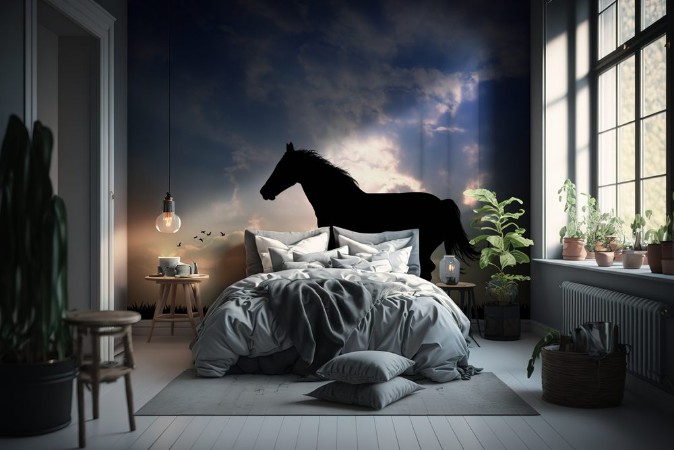 Bild på Horse gallop at sunset