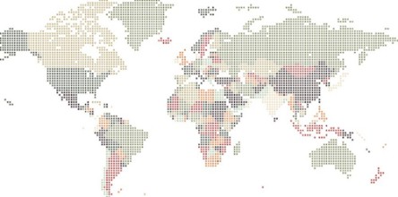 Slika Dotted World map of square dots