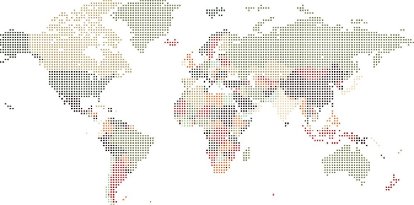Picture of Dotted World map of square dots