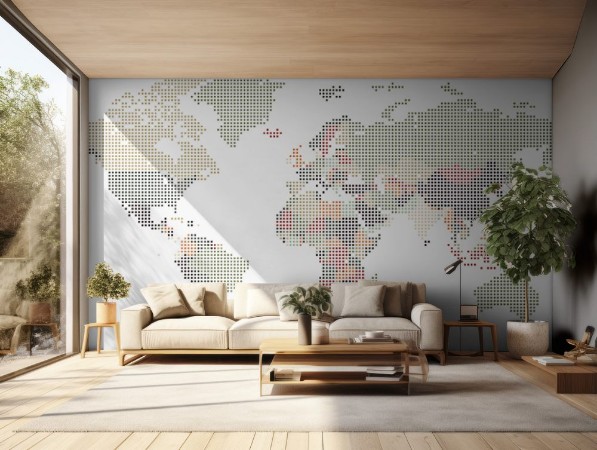 Afbeeldingen van Dotted World map of square dots