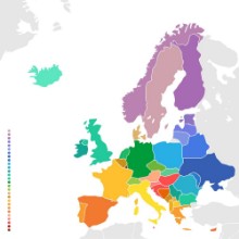 Picture of Colorful empty map of Europe