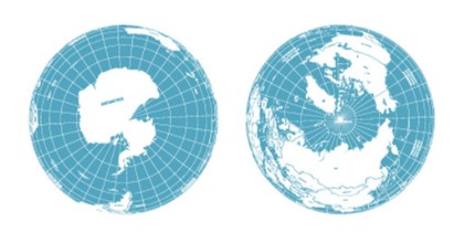 Bild vun Earth globe arctic and antarctic view