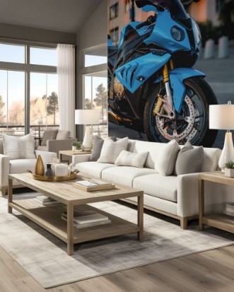 Afbeeldingen van Sports motorcycle on the road at sunset