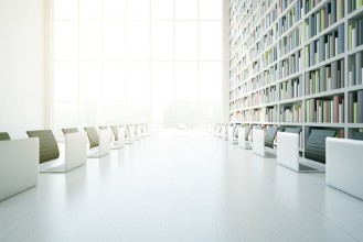 Afbeeldingen van White library table closeup