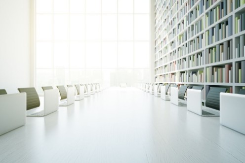 Afbeeldingen van White library table closeup