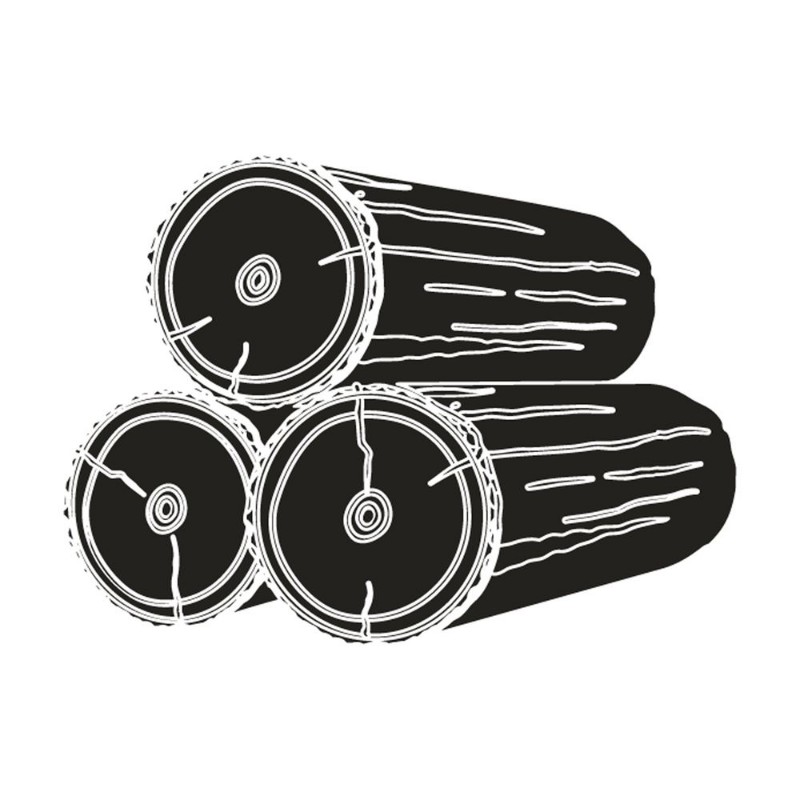 Picture of Stack of logs icon in black style isolated on white background Sawmill and timber symbol stock vector illustration