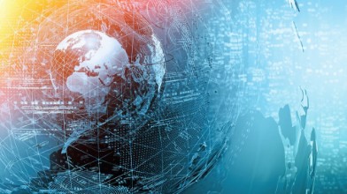 Bild vun World map abstract concept