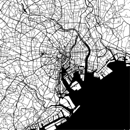 Bild på Tokyo Japan Monochrome Map Artprint