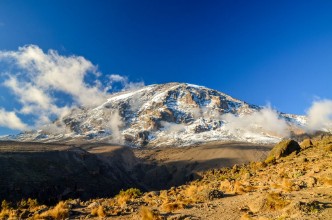 Picture of Stunning evening view of Kibo with Uhuru Peak 5895m amsl highest mountain in Africa at Mount KilimanjaroKilimanjaro National Parkseen from Karanga Camp at 3995m amsl Snow and glaciers on summit