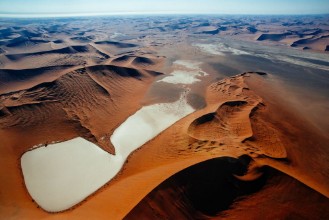 Picture of Luftaufnahme von Lehmpfanne am Ende des Sossusvlei Namibia