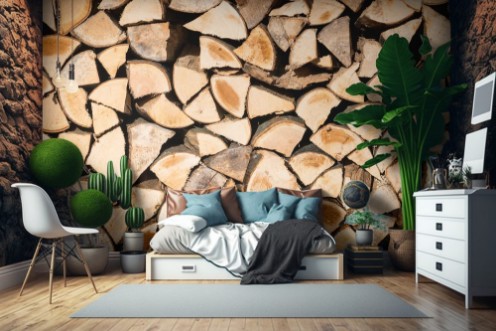 Picture of Holzscheite als Textur und Panorama Hintergrund 