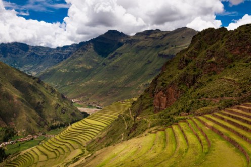 Afbeeldingen van Inca ruins in Pisac near Cuzco in Peru Pisac is located in the Sacred Valley Concept for travel in South America