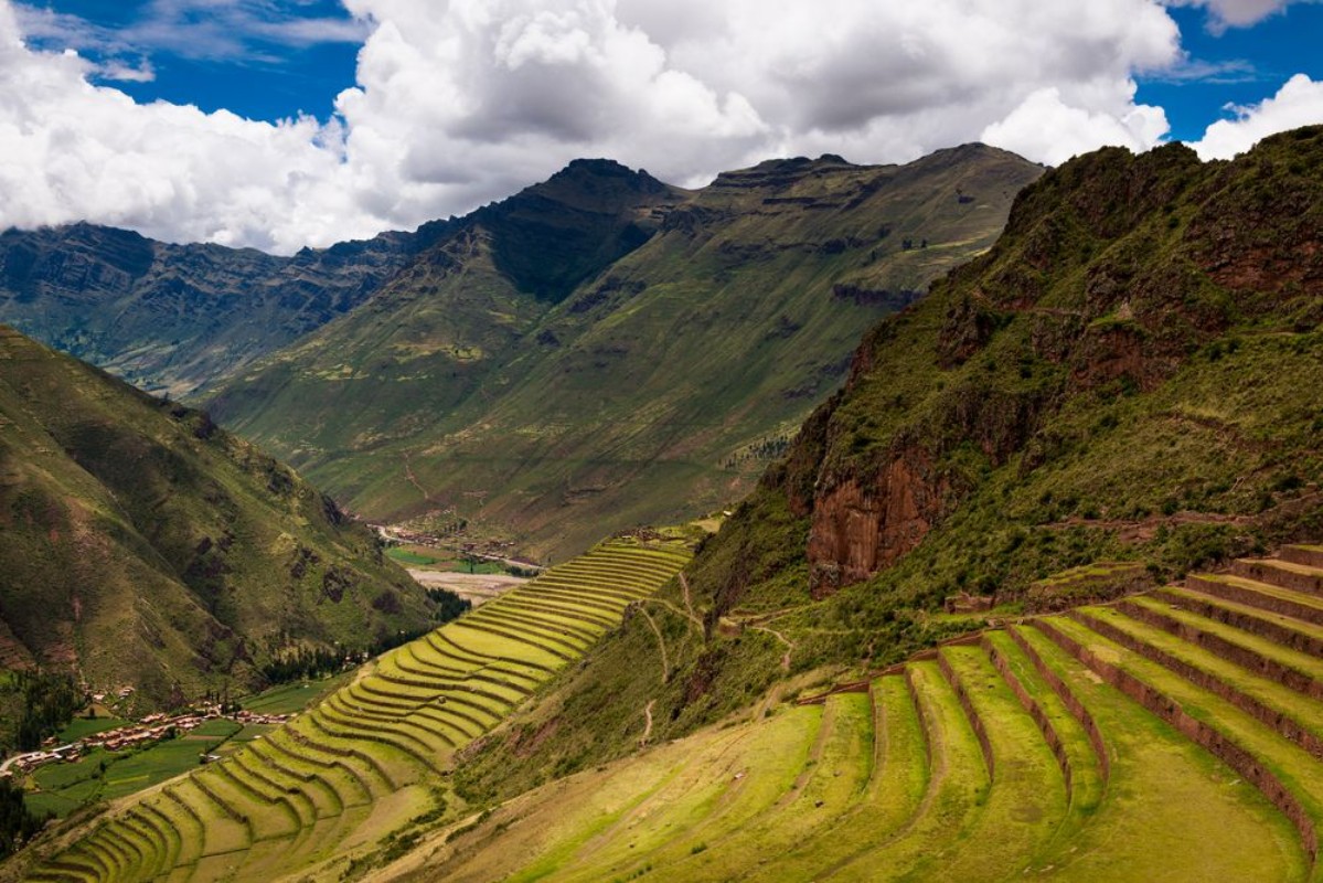 Picture of Inca ruins in Pisac near Cuzco in Peru Pisac is located in the Sacred Valley Concept for travel in South America