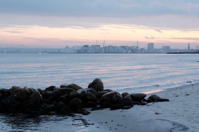 Image de Aarhus harbor Denmark late autumn afternoon