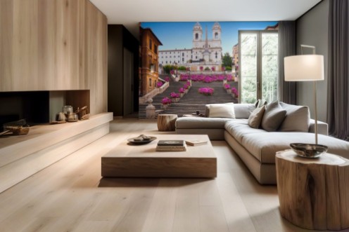 Afbeeldingen van Spanish steps with azaleas at sunrise Rome