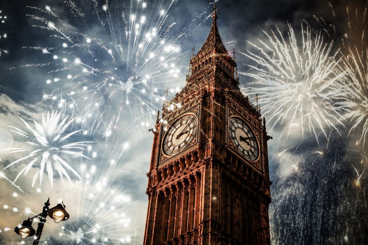 Bild på New Year in the city - Big Ben with fireworks