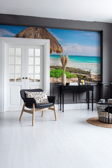 Afbeeldingen van Tropical beach in caribbean sea Yucatan Mexico