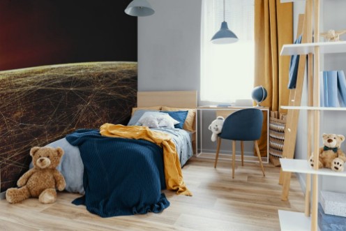 Afbeeldingen van Global International Connectivity BackgroundConnection lines Around Earth Globe Futuristic Technology  Theme Background with Light Effect 3d illustration