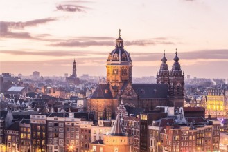 Picture of Amsterdam center skyline