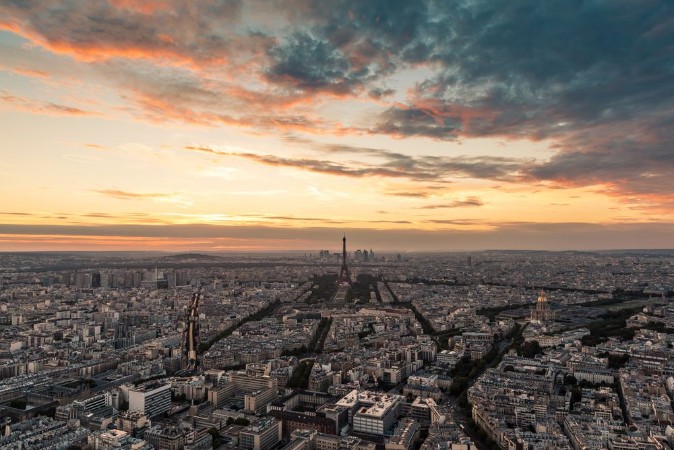 Picture of Aerial View of Paris at Sunset France