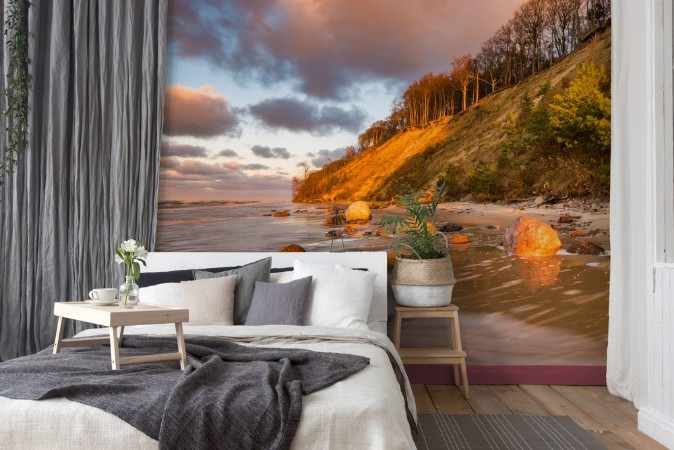 Picture of Storm sea sunset on a stormy sea