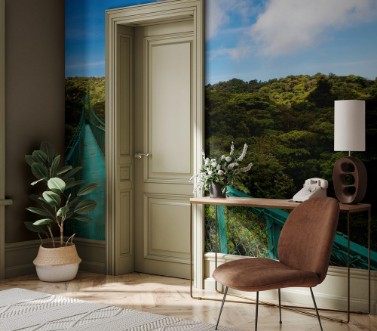 Afbeeldingen van Suspended bridge over the canopy of the trees in Monteverde Costa Rica Central America