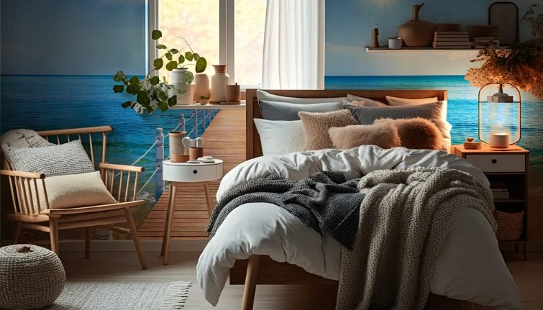 Picture of Wooden bridge juts out into  of the sea