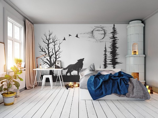 Image de Wolf howling at the moon