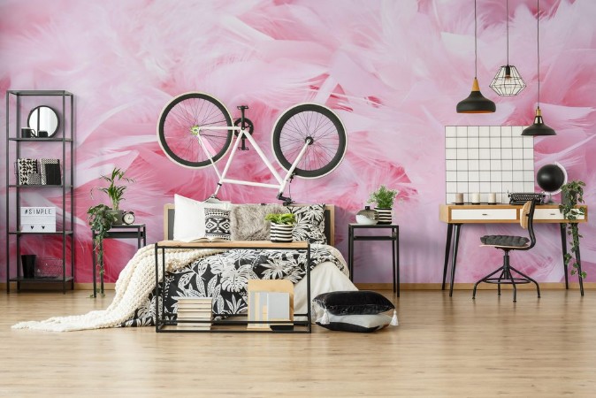 Picture of Pink soft feathers background