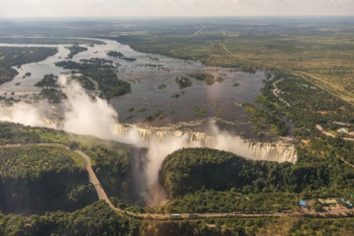 Picture of Helicopter flights over the  Zambezi River and Victoria Falls in Zambezi National Park is a highlight for tourist visiting the world famous Landmark
